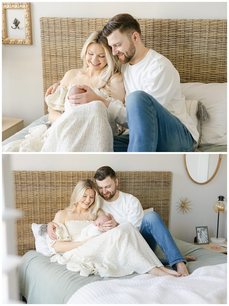 Alpharetta mom and dad with newborn