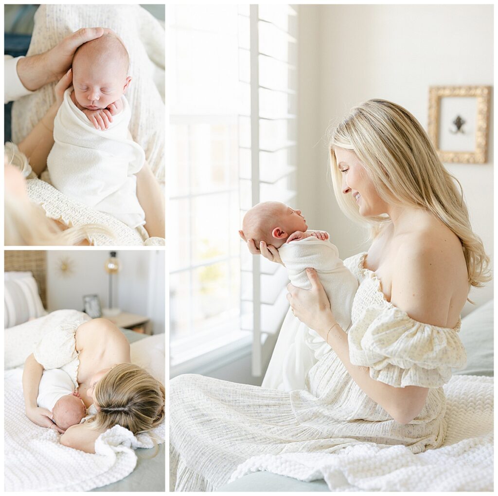 Alpharetta newborn photographer mom with baby