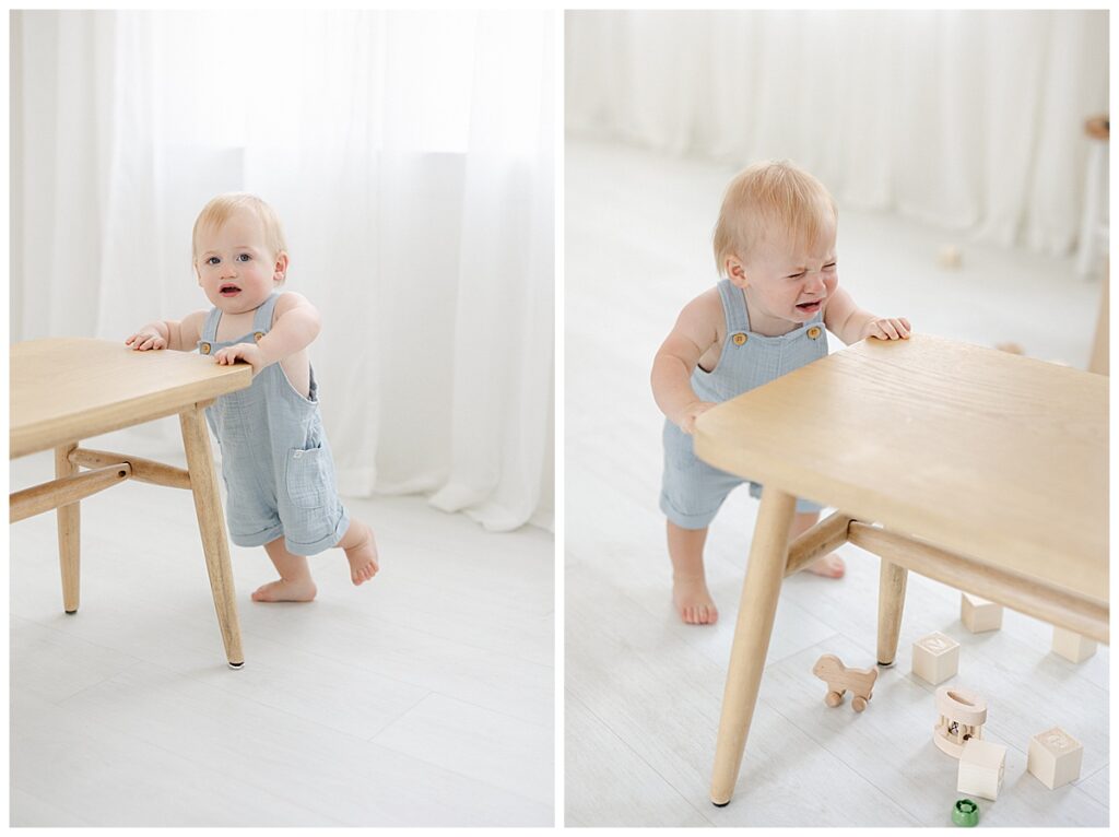 baby pushing furniture
